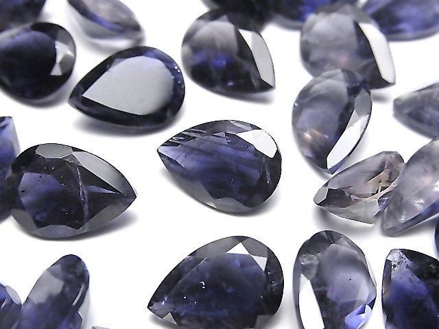【動画】宝石質アイオライトAAA- ルース ペアシェイプファセットカット14×10mm 1粒の画像
