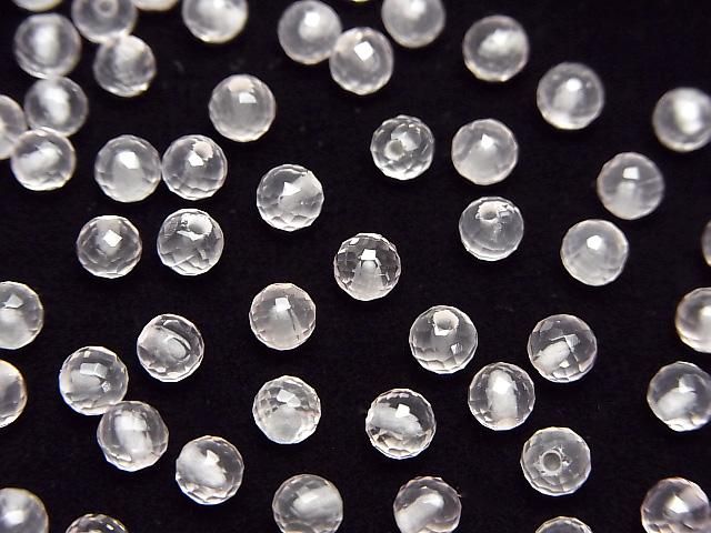 【動画】宝石質ローズクォーツAAA 片穴ラウンドカット4mm 10粒の画像