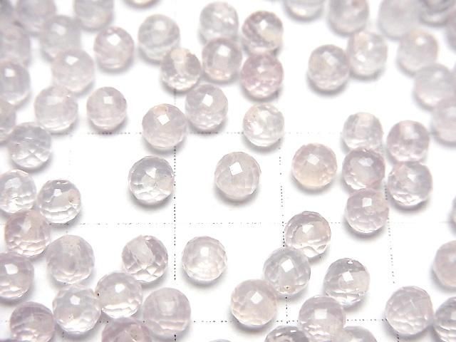 【動画】宝石質ローズクォーツAAA 片穴ラウンドカット4mm 10粒 サムネイル2