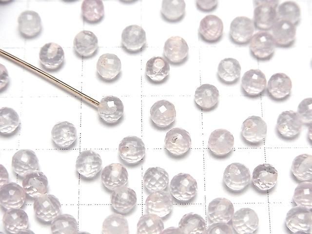 【動画】宝石質ローズクォーツAAA 片穴ラウンドカット4mm 10粒 サムネイル3