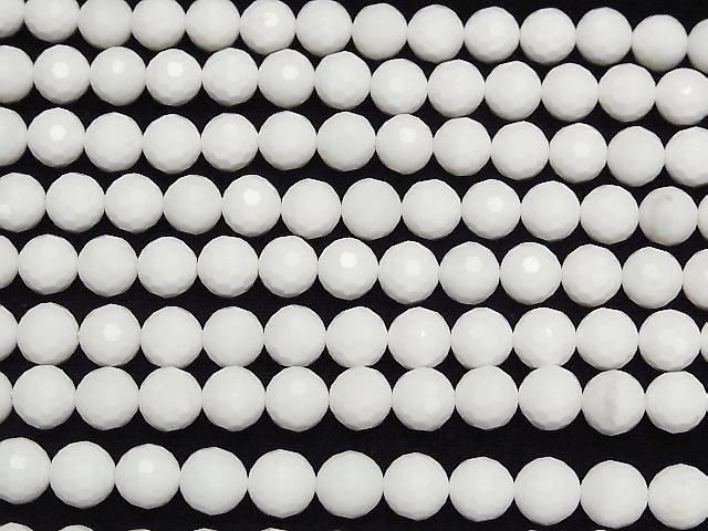 【動画】【素晴らしい輝き】ホワイトシェル 128面ラウンドカット8mm 1連(約37cm) サムネイル3