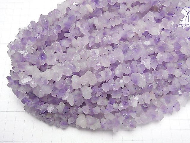 アメジスト（紫水晶） ポイント ラフロックタンブル 1連｜天然石ビーズ