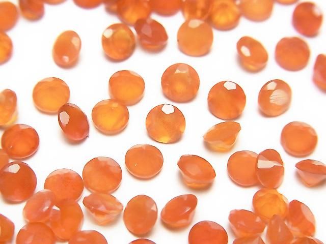 【動画】宝石質カーネリアンAAA ルース ラウンドファセットカット4×4mm 10粒の画像