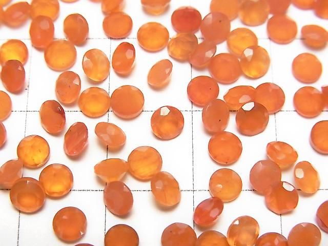 【動画】宝石質カーネリアンAAA ルース ラウンドファセットカット4×4mm 10粒 サムネイル2