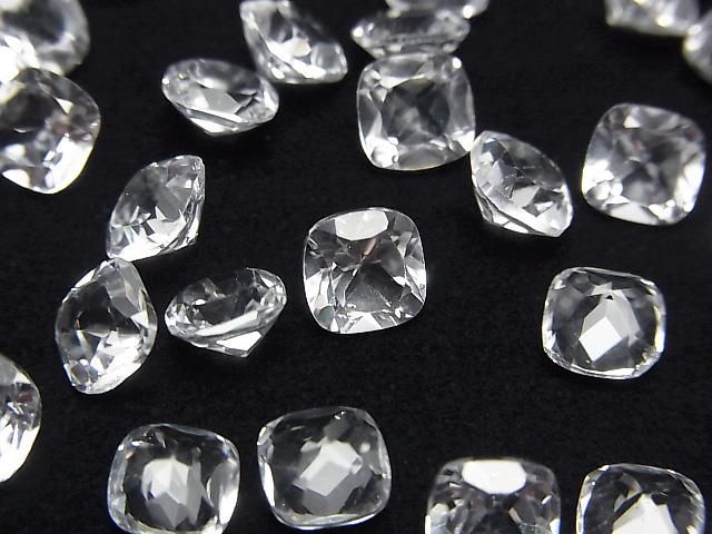 【動画】宝石質ホワイトトパーズAAA ルース スクエアファセットカット6×6mm 5粒の画像