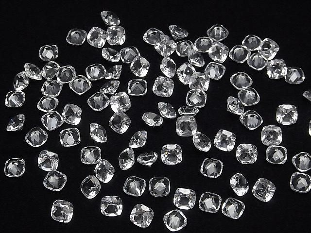 【動画】宝石質ホワイトトパーズAAA ルース スクエアファセットカット6×6mm 5粒 サムネイル4