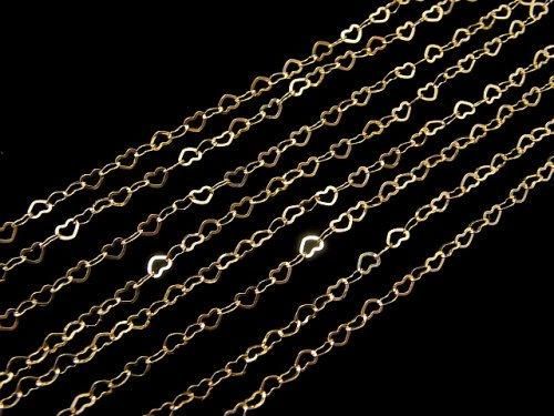 12KGF フラットハートケーブルチェーン 2.5×2mm 10センチの画像