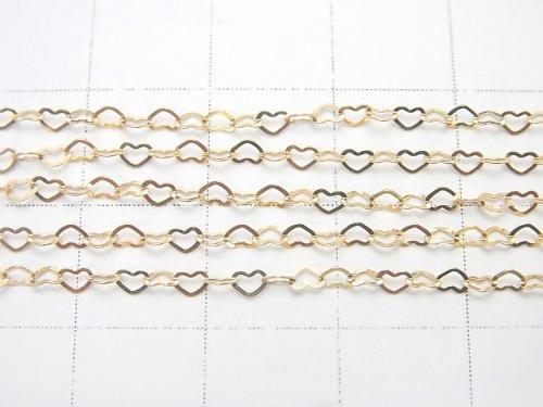12KGF フラットハートケーブルチェーン 2.5×2mm 10センチ サムネイル2