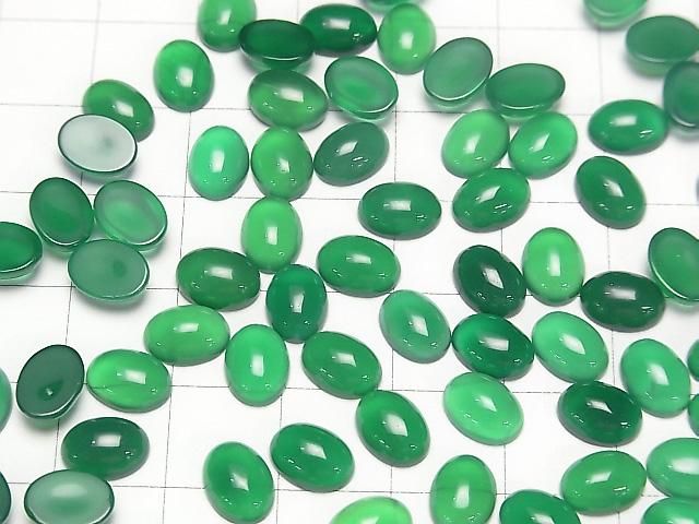グリーンオニキスAAA オーバル カボション8×6mm 10個 サムネイル3