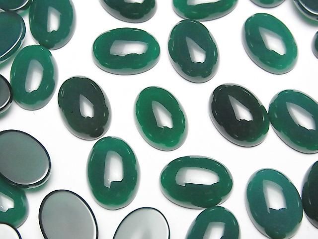 【動画】グリーンオニキスAAA オーバル カボション14×10mm 3個の画像