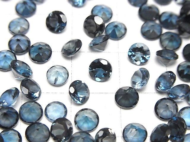 【動画】宝石質ロンドンブルートパーズAAA ルース ラウンドファセットカット5×5mm 3粒 サムネイル2