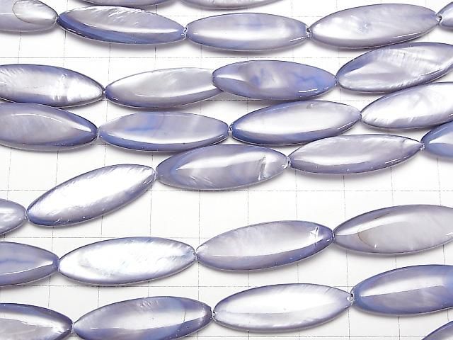 【動画】パープルカラーシェル 縦長マーキス30×10×4mm 1連(約34cm) サムネイル3