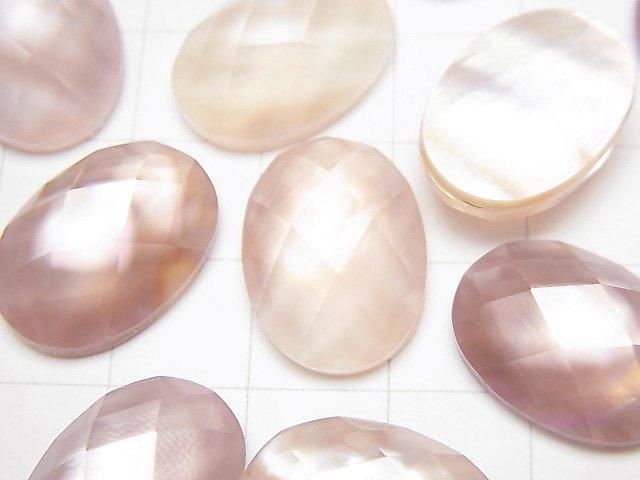 【動画】ピンクシェル×クリスタルAAA’ オーバル カボションカット18×13mm 2個 サムネイル2