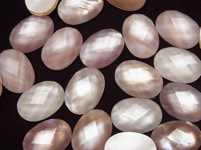 【動画】ピンクシェル×クリスタルAAA’ オーバル カボションカット18×13mm 2個 サムネイル3