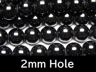 チベット産モリオン（黒水晶）AAA　ラウンド10mm　【2mm穴】　半連/1連（約37cm）