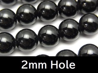 チベット産モリオン（黒水晶）AAA　ラウンド10mm　【2mm穴】　半連/1連（約37cm）