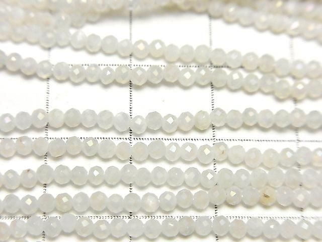 【動画】【素晴らしい輝き】ホワイトムーンストーンAAA 極小ラウンドカット2mm ABコーティング 1連(約36cm) サムネイル2