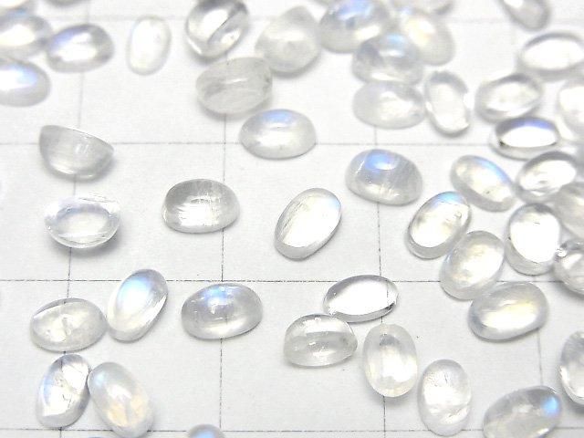 【動画】宝石質レインボームーンストーンAAA オーバル カボション5×3mm 5個 サムネイル2