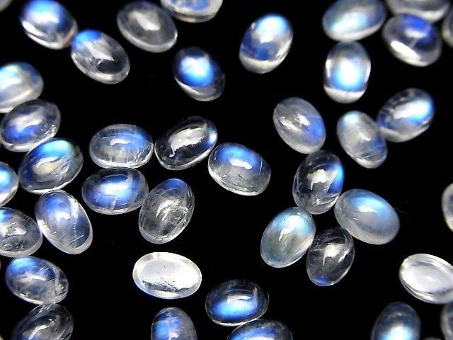 【動画】宝石質レインボームーンストーンAAA オーバル カボション6×4mm 5個 サムネイル3