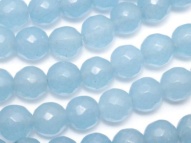 ブルージェード 64面ラウンドカット8mm 1連(約36cm)の画像