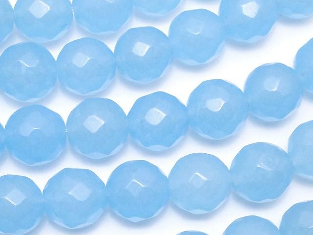 ブルージェード 64面ラウンドカット10mm 1連(約37cm)の画像