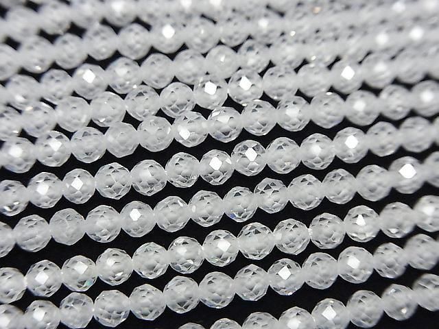 【素晴らしい輝き】ホワイトカラーキュービックジルコニアAAA ラウンドカット3mm 1連(約35cm)の画像