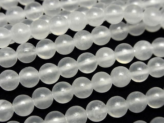 セレナイト(ジプサム) ラウンド6mm 1連(約38cm)の画像