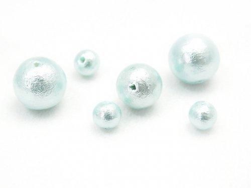 日本製コットンパール アクア ラウンド10mm 10粒の画像