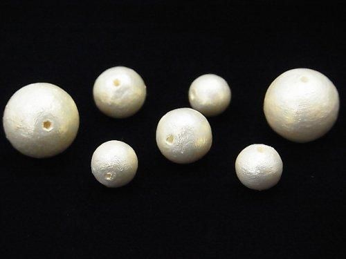 日本製コットンパール リッチクリーム ラウンド12mm 10粒の画像