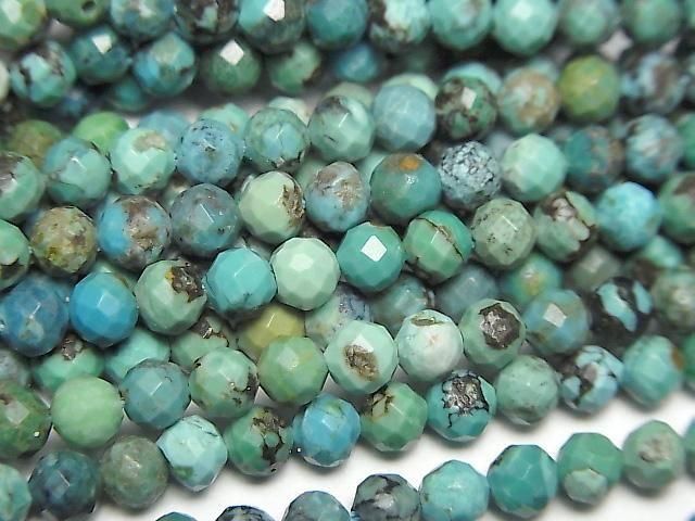 【動画】【素晴らしい輝き】ターコイズAA++ ラウンドカット4mm 1連(約37cm)の画像