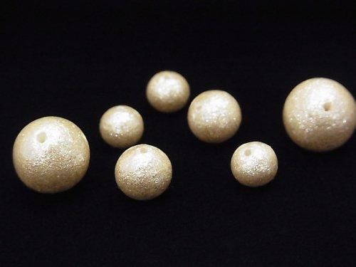日本製コットンパール シャイニークリーム ラウンド6mm 10個の画像
