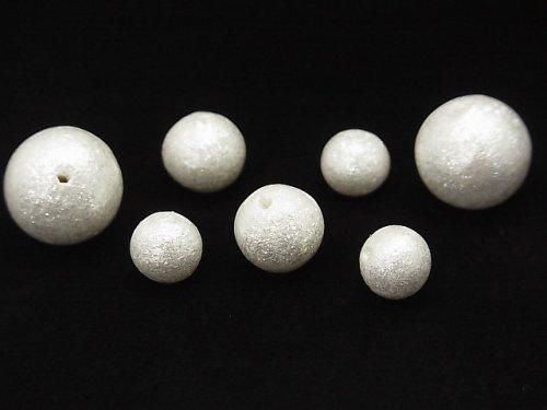 日本製コットンパール シャイニーホワイト ラウンド14mm 8個の画像