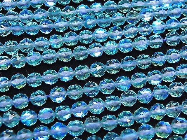 【素晴らしい輝き】アクアブルー ルナフラッシュ2 スターラウンドカット6mm 1連(約37cm) サムネイル3