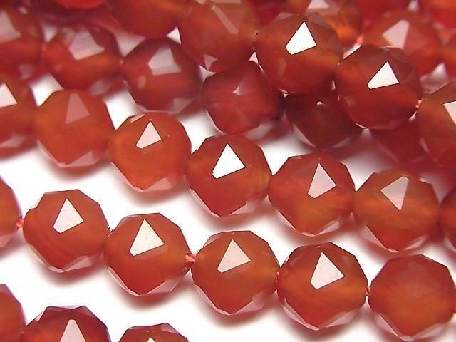 【素晴らしい輝き】レッドアゲートAAA スターラウンドカット8mm 1連(約37cm)の画像