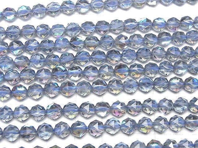 【動画】【素晴らしい輝き】グレイッシュブルールナフラッシュ スターラウンドカット6mm 1連(約36cm) サムネイル3