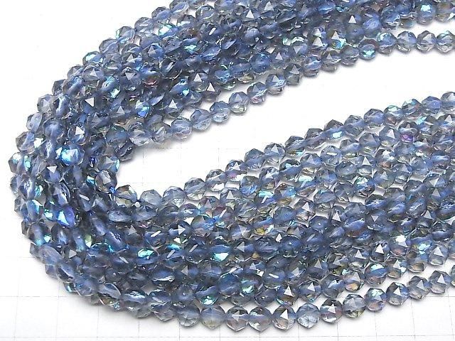 【動画】【素晴らしい輝き】グレイッシュブルールナフラッシュ スターラウンドカット6mm 1連(約36cm) サムネイル4