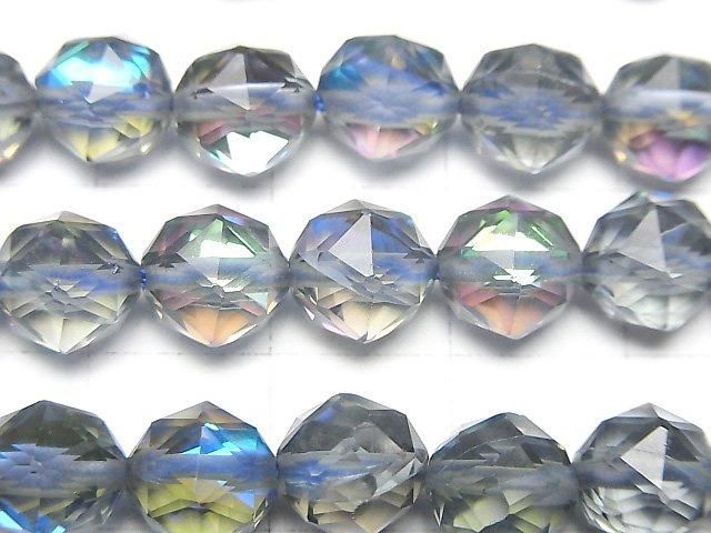 【動画】【素晴らしい輝き】グレイッシュブルールナフラッシュ スターラウンドカット8mm 1連(約36cm) サムネイル2