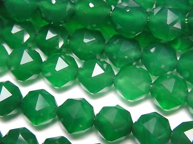 【動画】【素晴らしい輝き】グリーンオニキスAAA スターラウンドカット8mm 1連(約37cm)の画像