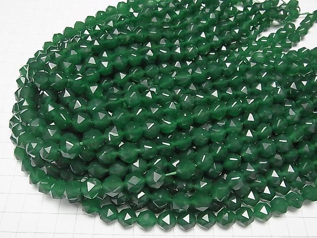 【動画】【素晴らしい輝き】グリーンオニキスAAA スターラウンドカット10mm 1連(約37cm) サムネイル4