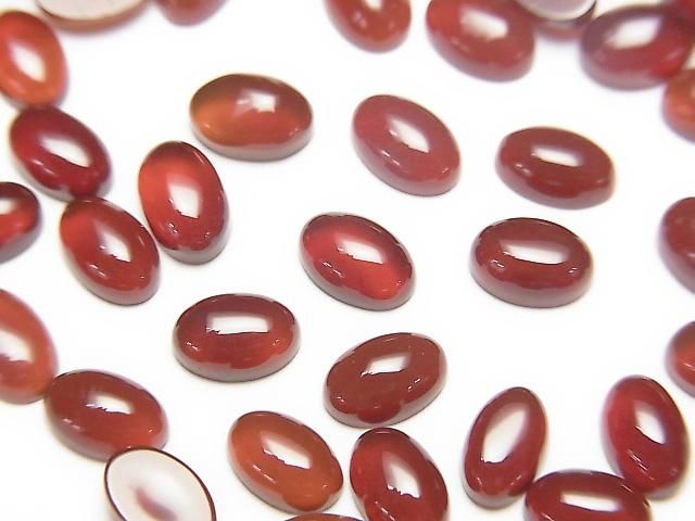 【動画】レッドアゲートAAA オーバル カボション6×4mm 10個の画像
