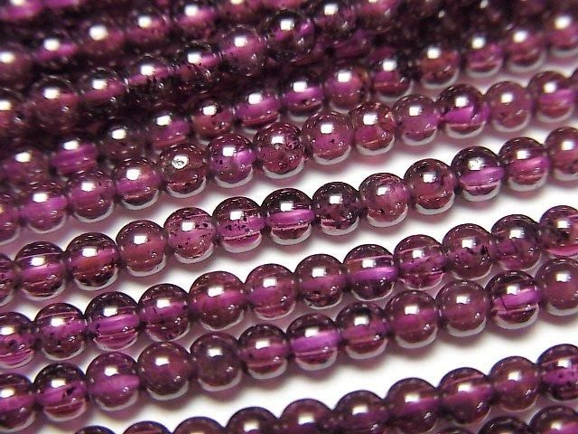 【動画】インド産ガーネットAAA ラウンド3mm 1連(約35cm)の画像