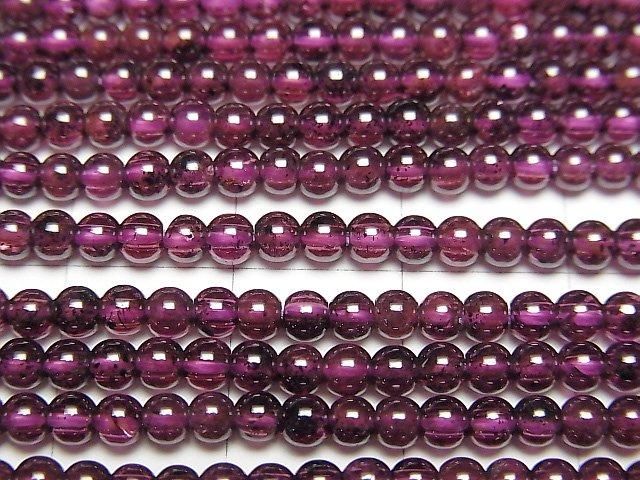 【動画】インド産ガーネットAAA ラウンド3mm 1連(約35cm) サムネイル2