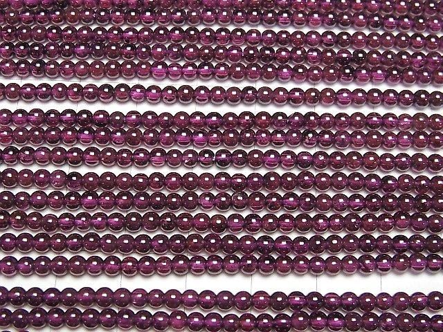 【動画】インド産ガーネットAAA ラウンド3mm 1連(約35cm) サムネイル3