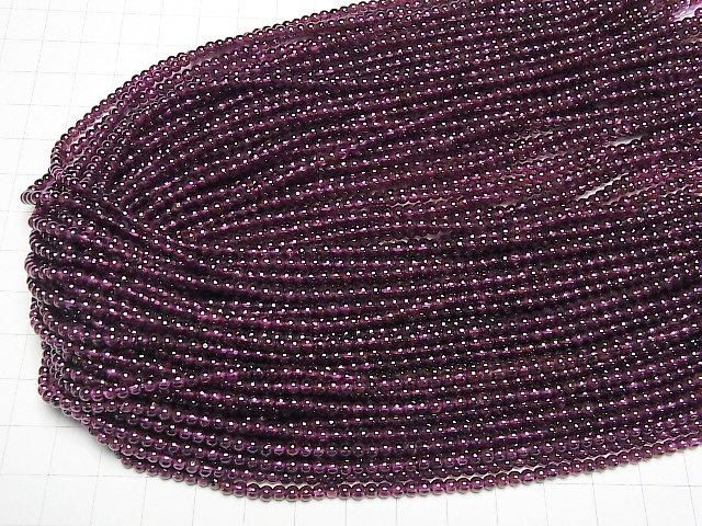 【動画】インド産ガーネットAAA ラウンド3mm 1連(約35cm) サムネイル4