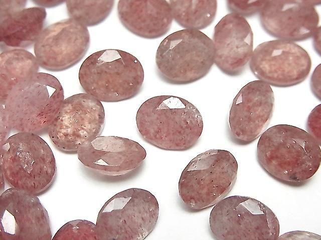 【動画】宝石質ピンクエピドートAAA- ルース オーバルファセットカット10×8mm 3粒の画像