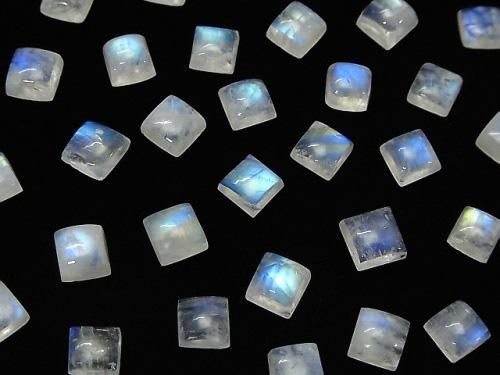 【動画】宝石質レインボームーンストーンAA++ スクエア カボション6×6mm 5個 サムネイル3