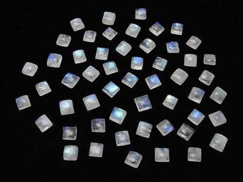 【動画】宝石質レインボームーンストーンAA++ スクエア カボション6×6mm 5個 サムネイル4
