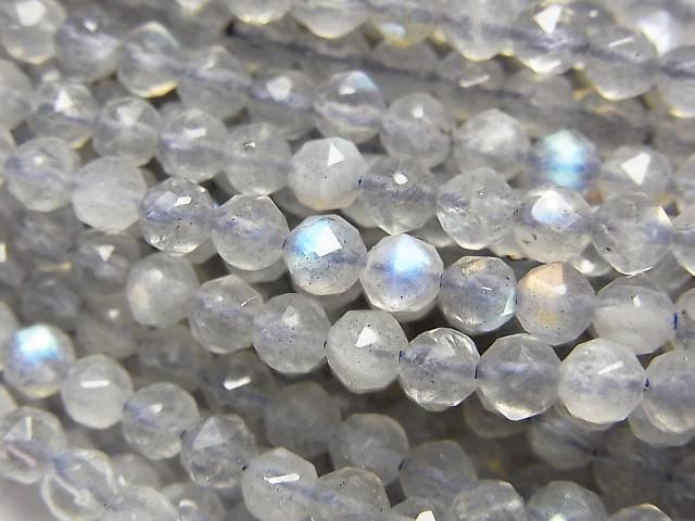 【動画】【素晴らしい輝き】ラブラドライトAA++ スターラウンドカット4mm 1連(約37cm)の画像