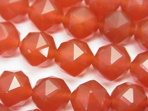 【素晴らしい輝き】レッドアゲートAAA スターラウンドカット12mm 半連/1連(約37cm)の画像