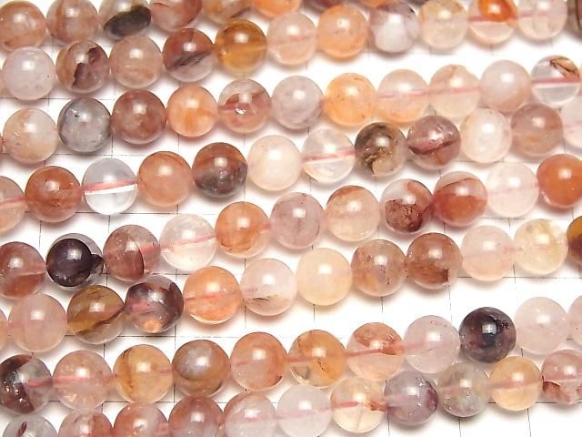 【動画】レッドヘマタイトクォーツ ラウンド8mm 1連(約36cm) サムネイル3